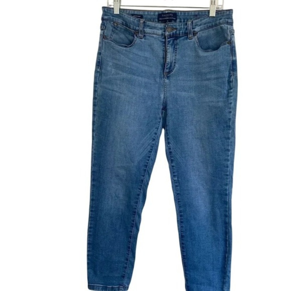Talbots Simply Flattering Jeggings Crop Blue Denim Womens Size 8